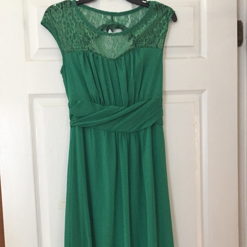 Floor Length Emerald Dress